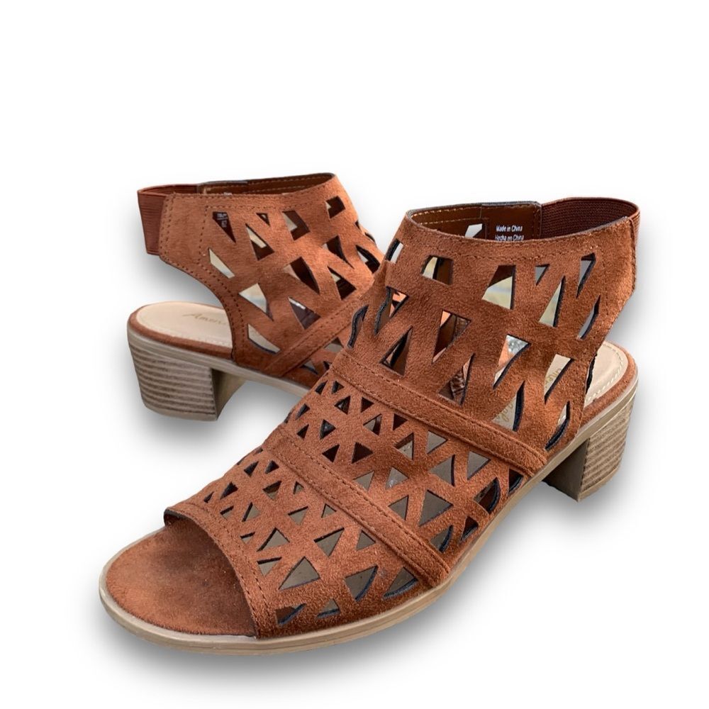 American Eagle Aztec Southwestern Cutout boho Heeled Sandals Women’s size 7 - Picture 13 of 13